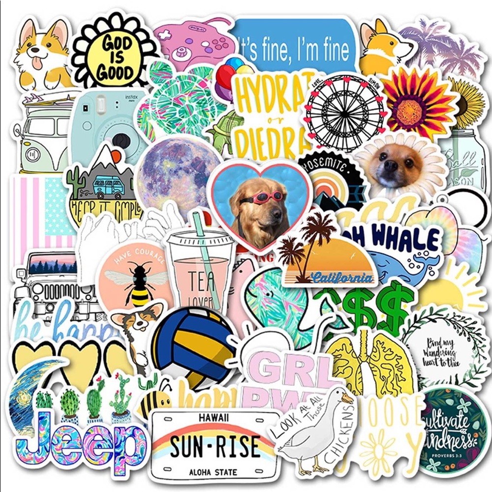 50 piece aesthetic stickers